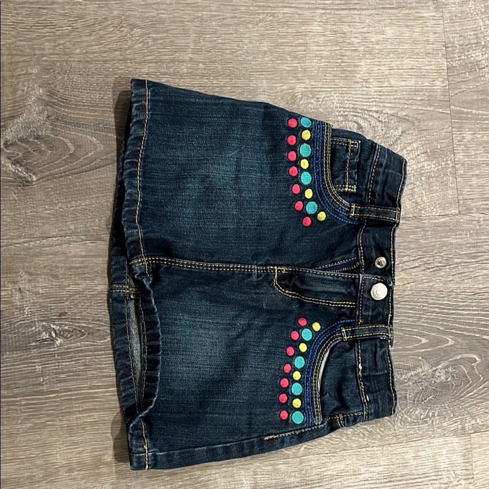 Gymboree Blue and Pink Skirt with Colorful Embellishments